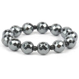 Faceted Hematite Bracelet Natural Vintage Bracelet Bangle