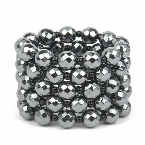 Faceted Hematite Bracelet Natural Vintage Bracelet Bangle