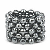 Faceted Hematite Bracelet Natural Vintage Bracelet Bangle