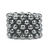 Faceted Hematite Bracelet Natural Vintage Bracelet Bangle
