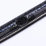 Bohemian Leather Wrap Bracelet Crystal Stone Charm Retro Wristband Bangle