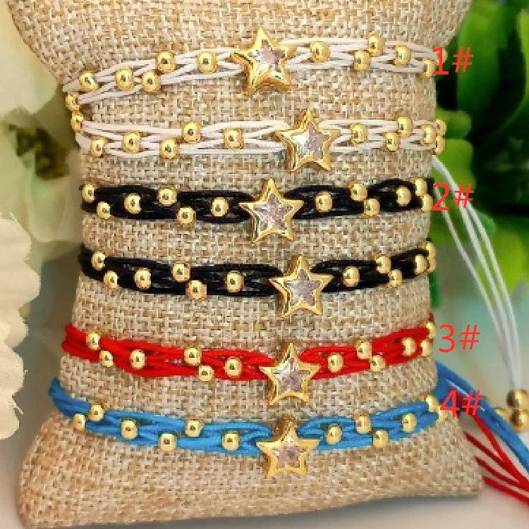 Gold Plated Star Bracelet Adjustable Jewelry Women Men