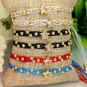 Gold Plated Star Bracelet Adjustable Jewelry Women Men