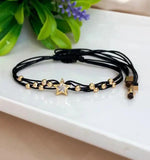 Gold Plated Star Bracelet Adjustable Jewelry Women Men