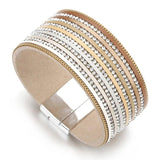 Crystal Lined Wide Wrap Bracelet for Women