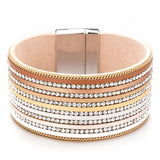 Crystal Lined Wide Wrap Bracelet for Women