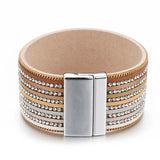 Crystal Lined Wide Wrap Bracelet for Women