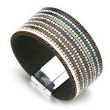 Crystal Lined Wide Wrap Bracelet for Women