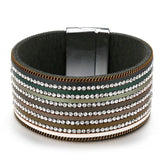 Crystal Lined Wide Wrap Bracelet for Women