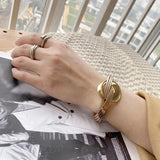 Geometric Metal Charm Women's Bracelet Bohemian Leather Wrap Jewelry