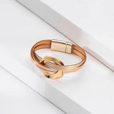 Geometric Metal Charm Women's Bracelet Bohemian Leather Wrap Jewelry