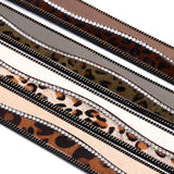 Leopard Leather Bracelet Bohemian Charm Crystal Wide Wrap Bangle