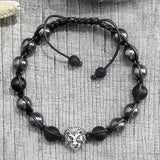 Men's Lion Power Beaded Animal Macrame Bracelet
