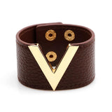 MS OL V Word Wide Leather Bracelet Women