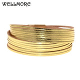 12 Colors Leather Bracelets For Women Men's Couples Jewelry