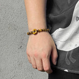 Good Luck Peace Bracelet Rope Braided Bangle Tiger Eye Quartz Jewelry