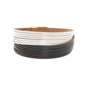 Double Charm Leather Bracelets Couples Jewelry Wrap Bracelets