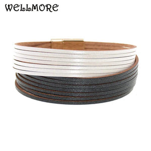Double Charm Leather Bracelets Couples Jewelry Wrap Bracelets
