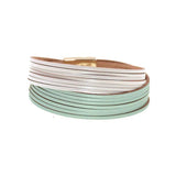 Double Charm Leather Bracelets Couples Jewelry Wrap Bracelets