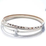 Leopard Print Ceramic Beads Leather Bracelet for Women