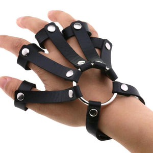 Punk Hollow Out Circle Wrap Bracelet Gothic Bracelet Ring Sets