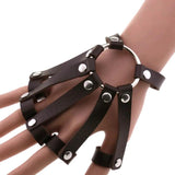 Punk Hollow Out Circle Wrap Bracelet Gothic Bracelet Ring Sets