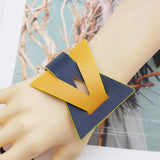 PU Leather Bracelets Double Color Wrap Bracelet for Women
