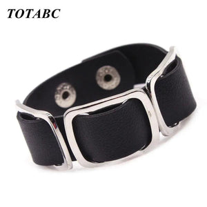 Hand-Made Wrap Charm Leather Bracelet with 3 Layer Pattern