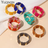 Colorful Resin Bracelets for Women Bohemian Adjustable Bangles Charms Jewelry