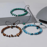 Natural Stone Beads Bracelet Malachite Agates Woven Bracelet