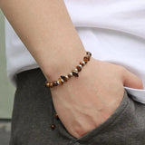 Natural Stone Beads Bracelet Malachite Agates Woven Bracelet