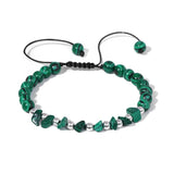 Natural Stone Beads Bracelet Malachite Agates Woven Bracelet