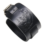 Men's Wolf Leather Bracelet Retro Rock Wide Adjustable Punk Jewelry
