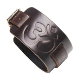 Men's Wolf Leather Bracelet Retro Rock Wide Adjustable Punk Jewelry