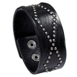 Punk Style Rivet Leather Male Bangle Bracelet