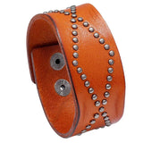 Punk Style Rivet Leather Male Bangle Bracelet