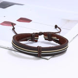 Bohemian Braided Leather Bracelet Beads Strand Men Jewelry