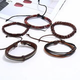 Bohemian Braided Leather Bracelet Beads Strand Men Jewelry