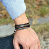 Bohemian Braided Leather Bracelet Beads Strand Men Jewelry