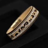 Leopard Pattern Leather Crystal Bangle Bracelet