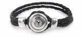 Brown Leather Pocket Sized Snap Button Charm Bracelet