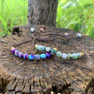 Multicolor Friendship Bracelet Natural Stone Wrap Power Jewelry