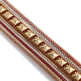 Punk Rivet Leather Bracelet Multi-Layer Chain Beads Wrap Bangle