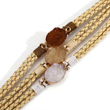 Boho Charm Triple Resin Stones Wrap Bracelet
