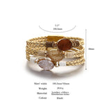 Boho Charm Triple Resin Stones Wrap Bracelet