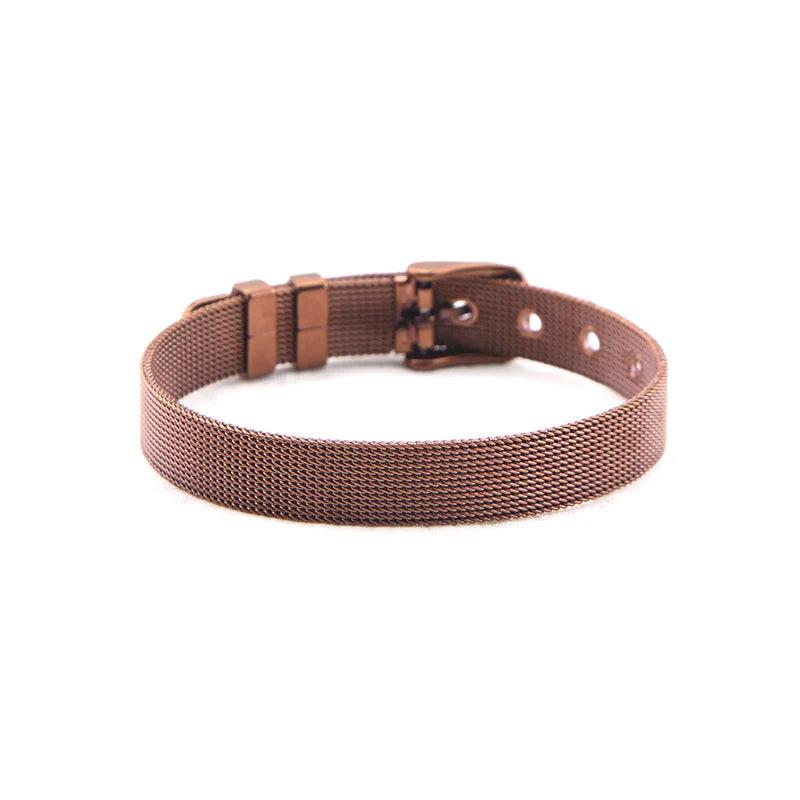 316L Stainless Steel Mesh Bracelet Bangle for DIY Slide Charms