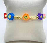 Colorful Fruit Smiley Flower Eye Beads Bracelet