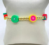 Colorful Fruit Smiley Flower Eye Beads Bracelet