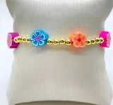 Colorful Fruit Smiley Flower Eye Beads Bracelet