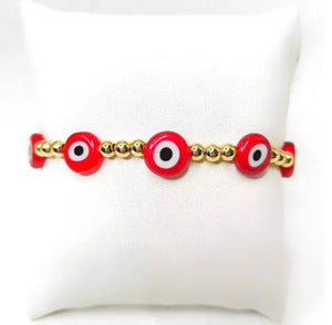 Adjustable Copper Bead Bracelets Lucky Eye, Optional Colors